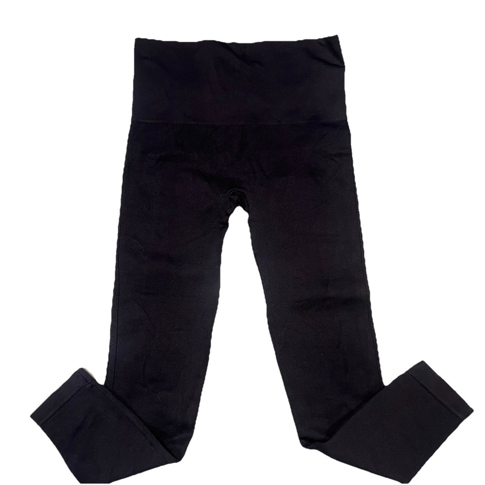 Spanx Women's L Leggings Black Look At Me Now Seamless High Waisted FL3515